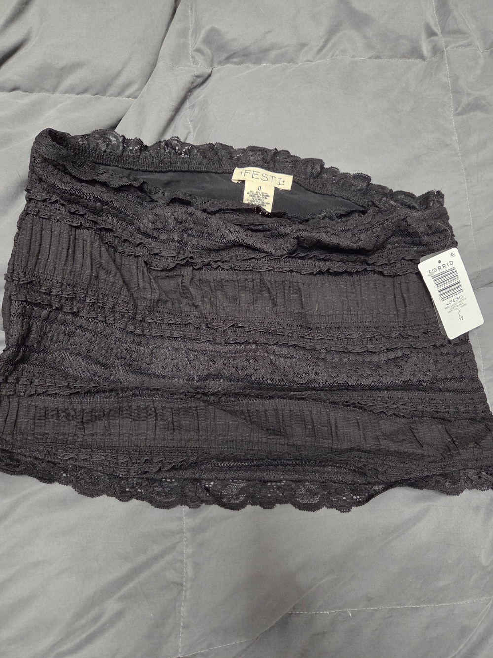 Torrid Black Lace-Trim Tube Top